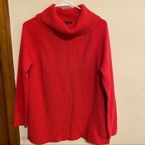 Lands End Cowl Neck Hot Pink Sweater